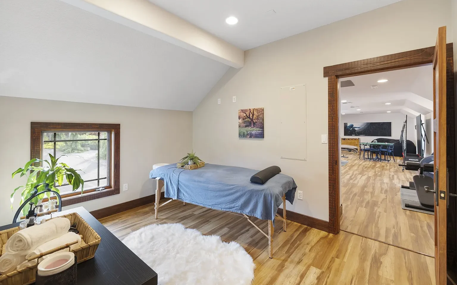 Peaceful home wellness space