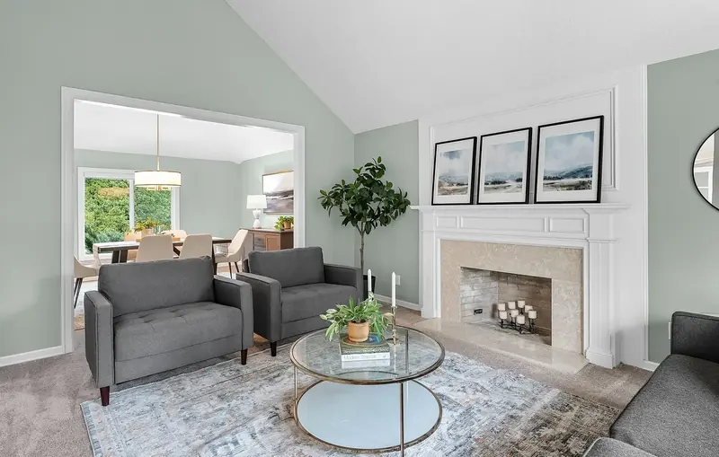 Professionally cleaned living and dining room by Royalty House Cleaning